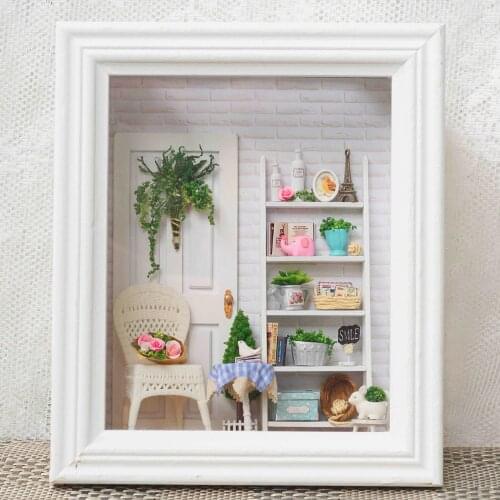 Handmade Craft Doll House Frame Miniature With Led Furniture Diy Wooden Dollhouse Miniatures Toys For Children Birthday Gifts