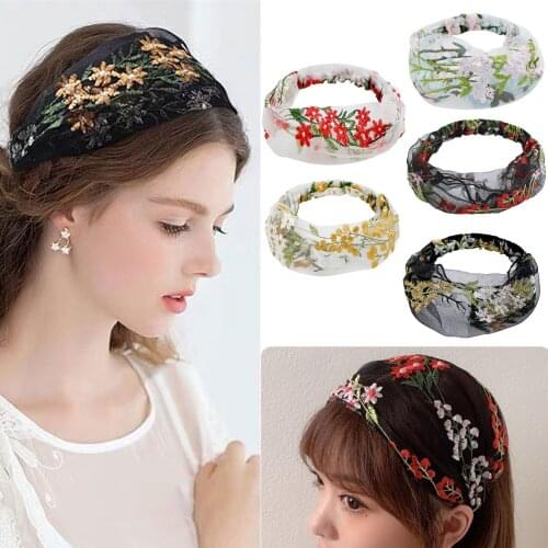 Fashion Women Girls Summer Bohemian Hair Bands Print Headbands Vintage Cross Turban Bandage Bandanas HairBands Hair Accessories