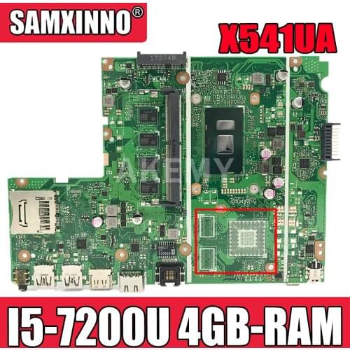 New X541UAK W/ I5-7200U CPU 4GB-RAM Motherboard For ASUS X541U X541UA X541UAK X541UVK X541UV X541UJ laptop mainboard Tested