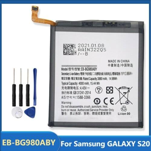 Original Phone Battery EB-BG980ABY For Samsung GALAXY S20 Replacement Rechargable Batteries 4000mAh With Free Tools