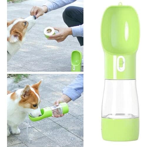 Portable Pet Dog Outdoor Water Bottle 2 in 1 Dogs Food Drinking Bowl Leak Proof Feeding Water for Cat Small Large Dogs