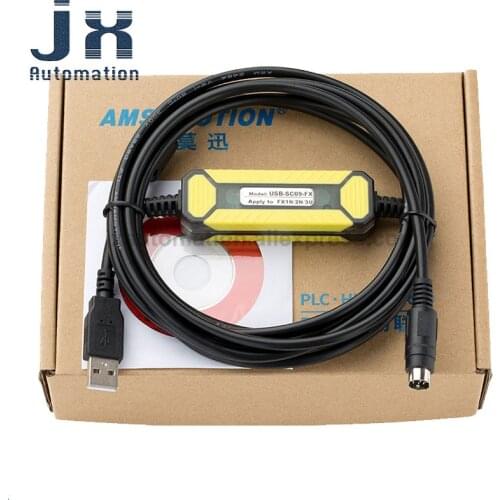 For Mitsubishi PLC Programming Cable FX1N/2N/1S/3U Series Data Cable Download Line USB-SC09-FX
