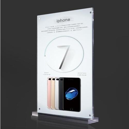 Counter Top Clear Magnetic Perspex Photo Frames Label Holders Table Top Acrylic Price Tag Displays Stand Desk Sign Poster Frame