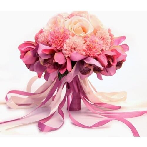 Korean Simulation Whelan Wedding Decor Bouquet Artificial Silk Flower Rose Bride Holding Bouquet Photo Studio Photography Props