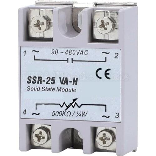 1Pcs Solid State Module Relay SSR-40VA-H 10VA-H 25VA-H 50VA-H 60VA-H 75VA-H 80VA-H 90VA-H 500K Ohm TO 90-480V AC Resistance Type