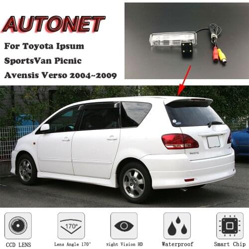 AUTONET HD Night Vision Backup Rear View camera For Toyota Ipsum SportsVan Picnic Avensis Verso 2004~2009 license plate Camera