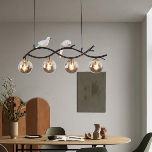 Modern Restaurant Lamp Nordic Art Deco Bird Led Strip Dining Room Lamp Simple Creative Pastoral Bar Cafe Dining pendant light