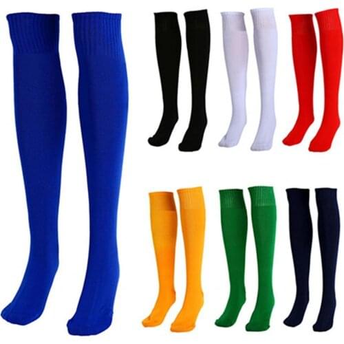 1 Pair Sports Socks Solid Color Anti-slide Spandex Anti-slide Knee Socks for Sports Soccer Socks Football Men Socks