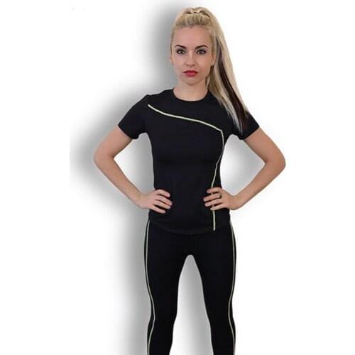 Dropshipping New color line Women Yoga Set Fitness Gym Clothes Quick Dry Tennis Workout Running Jogging Black yoga Sport suit