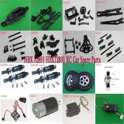 HBX 12891 HBX12891 RC Car Spare Parts motor servo ESC Swing arm Differential charger Shock absorber Drive shaft tire Screw gear