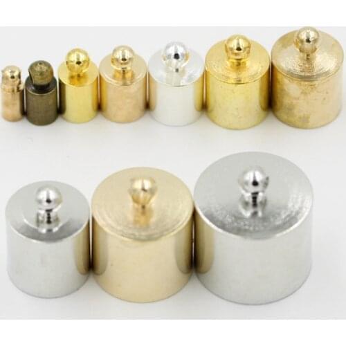 10-50Pcs/lot 3-12MM Tassel Cord End Crimp Multicolor Copper Cap Cover Beads Caps For DIY Necklace Jewelry Making Findings