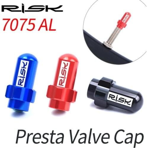 2 Pcs Risk Bicycle Presta Valve Caps Aluminium Alloy MTB Road Bike Wheel French tyre Valve Dustproof Bicycle Tire Covered Cap