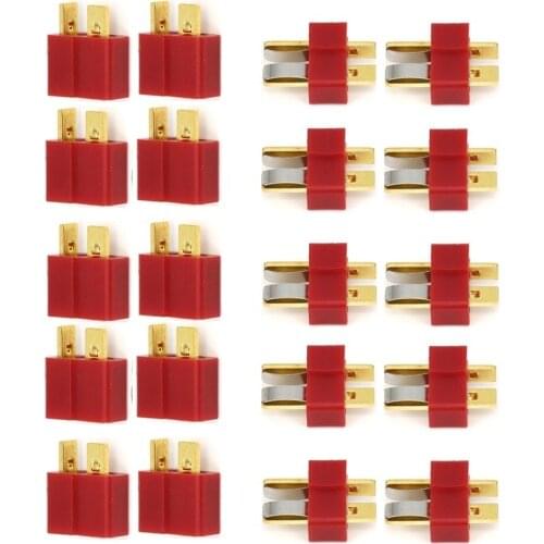 20Pcs 10Pairs/Sets T Plug Connectors Male Female for Lipo Battery RC Drone Helicopter Car Boat Toy Spare Parts Accessories