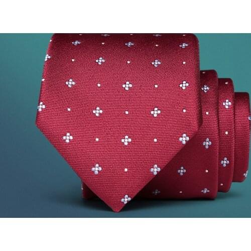 2017 hot sale 7cm neck ties for men 7 cm wedding accessories slim fashionable neckties man Party Business Formal Red Dots Ties