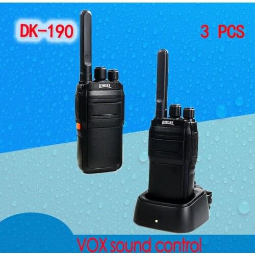 3pcs Portable Walkie Talkie DONGKE 190 two-way Radio powerful walkie talkies two way radio woki toki comunicador profissional