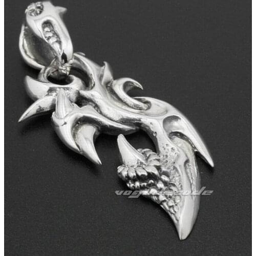 925 Sterling Silver Dragon Claw Pendant Mens Biker Rock Punk Pendant 8A018