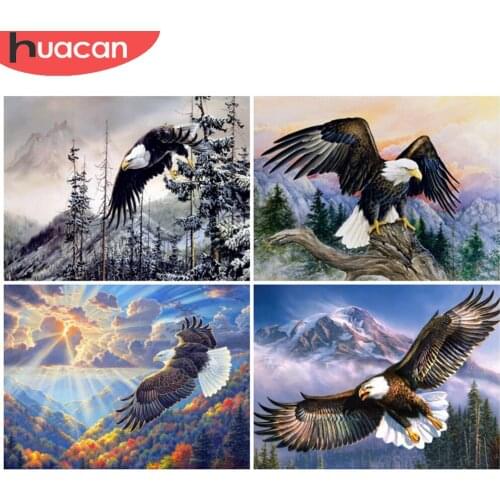 HUACAN Diamond Painting Animal Eagle Home Decor Diamond Embroidery Mosaic Sky Cross Stitch Handmade Gift