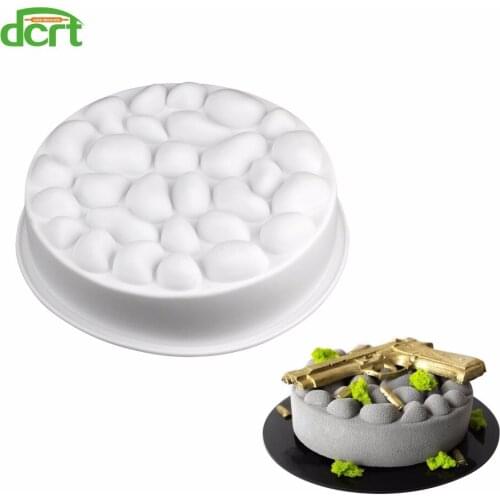 DCRT Non-stick DIY Bakeware Silicone Cake Molds Cobblestone Round Silicone Mould Bubbles Stone Cake Tools Baking Accessories