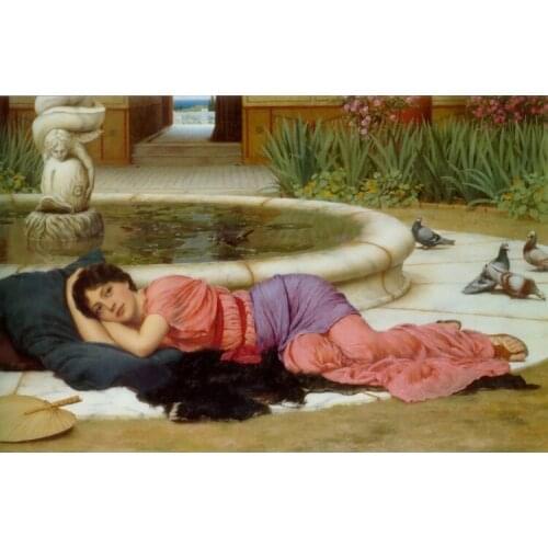 Free shipping classical fihure beauty crouch oil painting canvas prints printed on canvas wall art decoration picture