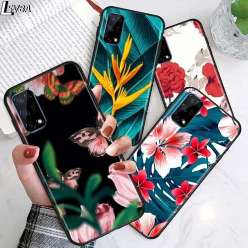 Tree Summer Flower for OPPO Realme V15 X5 X3 X50 X7 X2 C17 C11 C3 C2 7 7i 6 6S 6i 5 Narzo 20 Pro Black Phone Case