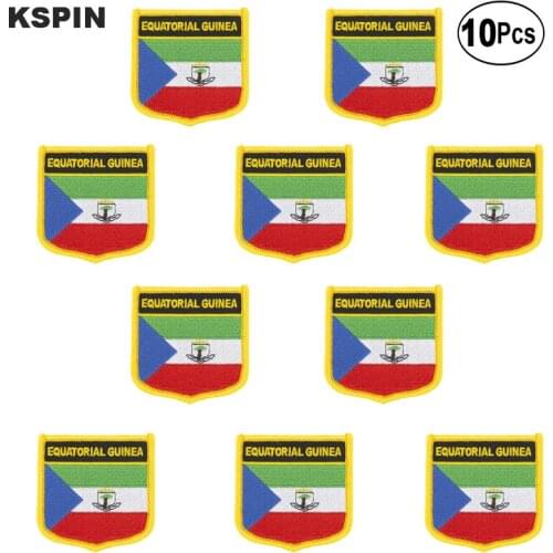 Equatorial Guinea Flag Embroidery Patches Iron on Saw on Transfer patches Sewing Applications for Clothes in Home&Garden