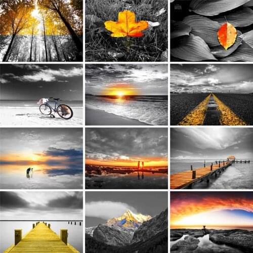 GATYZTORY DIY Pictures By Number Landscape Kits Painting By Numbers House Drawing On Canvas Hand Painted Paintings Gift Home Dec