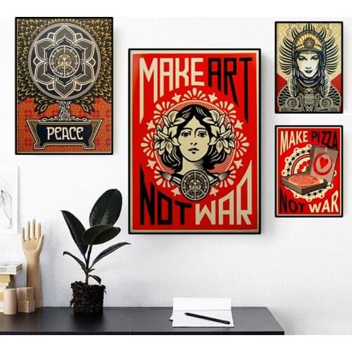 Obey Peace Canvas Painting Home Decor Vintage Poster Make Art Not War Print Wall Pictures For Living Room Decoration Murals