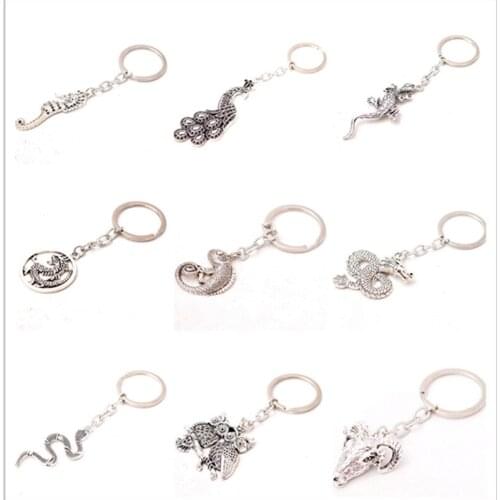 Creative 30mm Key Ring Metal Key Chain Keychain DIY Jewelry Silver Plated Animal Pendants From Gift of Nature P86