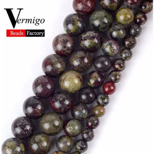 4-10mm Factory Wholesale Natural Round Dragon Blood Stone Beads Loose Beads For Jewelry Making Diy Bracelet Necklace Jewellery