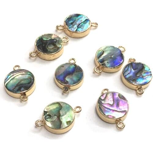 Shell Connector For Jewelry Making Round Conch-shell Charms DIY Necklace Bracelet Earring Handiwork Sewing Craft Accessory