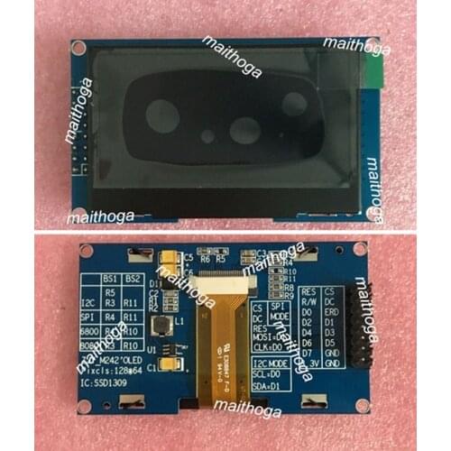 Maithoga IPS 2.42 inch 16P SPI Yellow/Blue/White/Green OLED Display Module SSD1309 Drive IC Parallel/I2C Interface 128*64