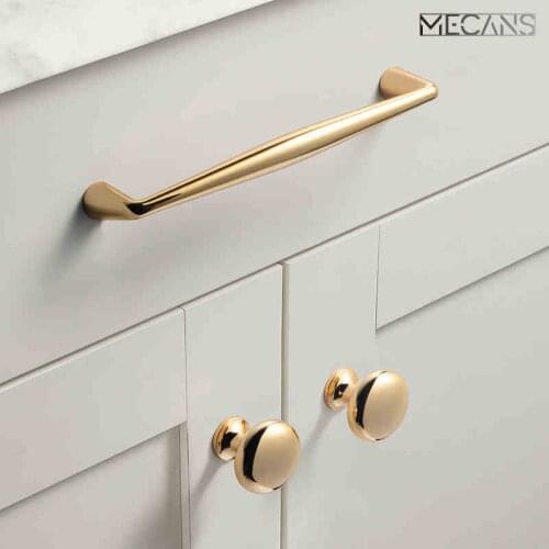 MECANS Modern Polished Gold Appliance Pull Cabinet Knobs Kitchen Door Handles Drawer Cupboard Door Handle for Furniture Hardware