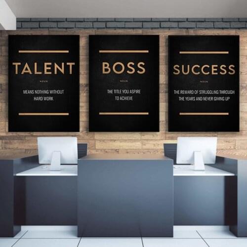 Motivational Quote Posters And Prints Canvas Painting Poster Modern Wall Art Picture Work Hard Encouraging Picture Decor Home