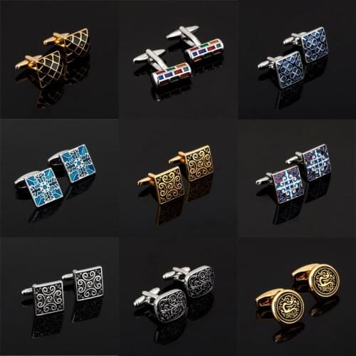 Luxury shirt Christmas day gift pattern cufflink for mens Brand cuff buttons classic cuff links High Quality abotoaduras Jewelry