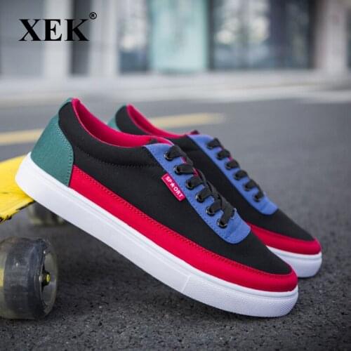 XEK Men Canvas Shoes Breathable Classic Flat Male Brand Footwear Mens Causal Shoes 2018 New Spring/Autumn shoes men ZLL509