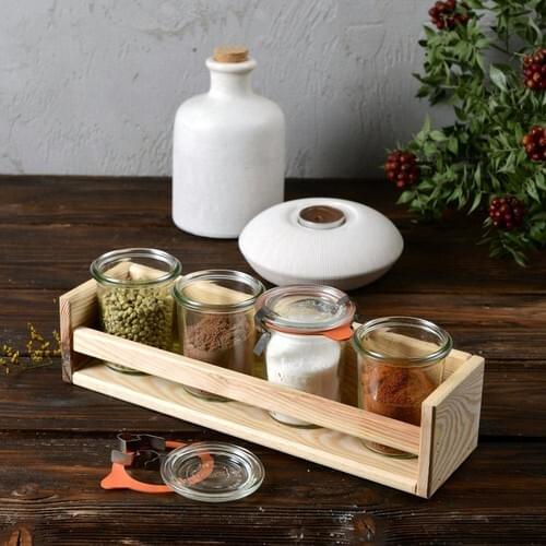 Weck 160 ml Glass Spice Rack Jar Set