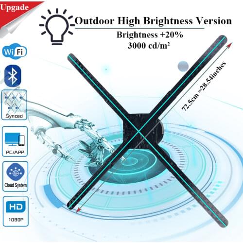 75CM new M7 Computer Wifi 3D Hologram projector Advertising Display LED Holographic fan Naked Eye Fan light 3d Advertising Light