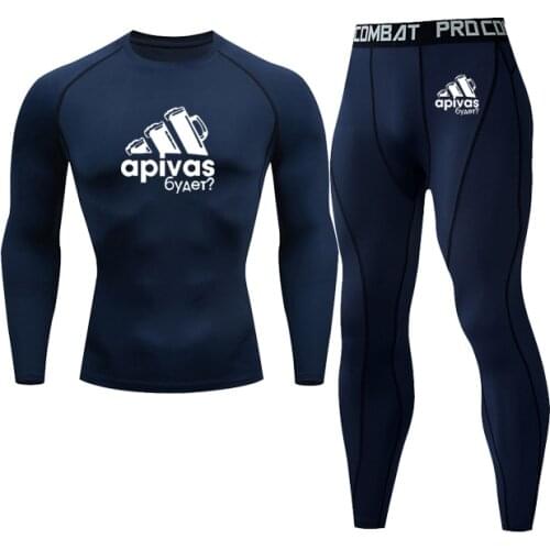 New Men Sport Suit Rashguard Jiu Jitsu Jerseys Tights Pants Running T Shirt BJJ Boxing Sets Gym Training Muay Thai MMA Fightwear