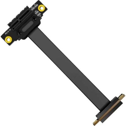 PCI-e PCI Express 36PIN 1X High Speed Flexible Extension Cable With 12V/3.3V Power LED Dual Vertical 90 Degree Right Angle QW
