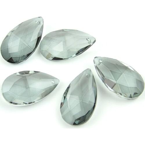 Black Dia 38mm-76mm Almond Glass Trimming Pendant Crystal Lighting Parts Chandelier Hanging Accessories For Wedding Decor