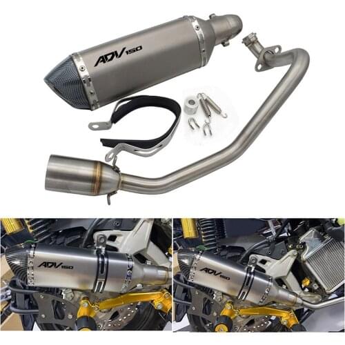 Full System Exhaust Modified SEMSPEED Motorcycle Stainless Steel Front Middle Link Pipe Slip On Kits For Honda ADV 150 2019 2020