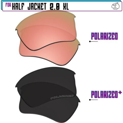 EZReplace Polarized Replacement Lenses for - Oakley Half Jacket 2.0 XL Sunglasses - BlackP Plus-RoseP