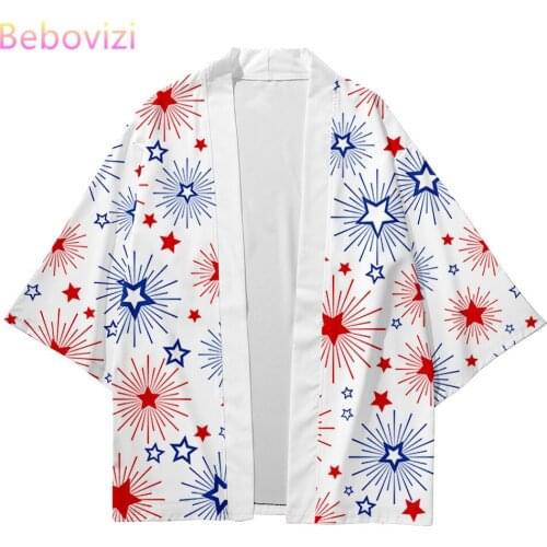 Plus Size XXS-6XL 5XL Star Print Beach Loose Japanese Streetwear Cardigan Women Men Harajuku Haori Kimono Cosplay Yukata Clothes
