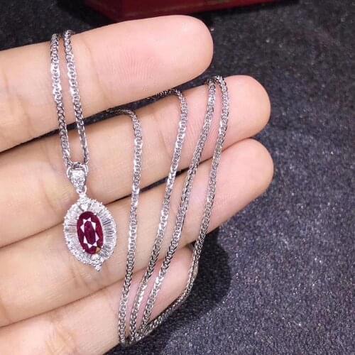 Ruby Pendant Natural And Real Ruby Necklace 925 sterling silver Fine jewelry Ruby Pendant