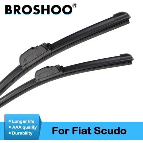 BROSHOO Car Clean The Windshield Wiper Blade Natural Rubber For Fiat Scudo Fit Hook Arm From 1995 To 2013 Auto Accessories