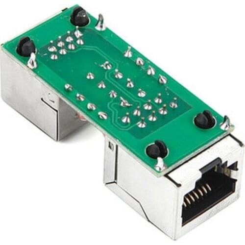 RJ45 Connector Double Ethernet Cable Adapter Network Extender Extension Socket Straight Head