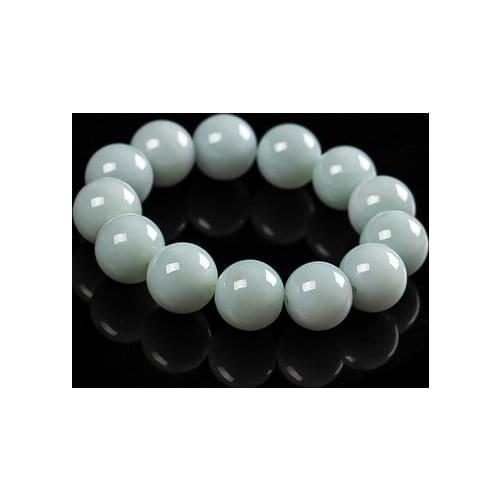 Zheru Jewelry Natural Burmese Jadeite Light Color Round Bead Bracelet Mens and Womens Bracelets Exquisite Jewelry Best Gift