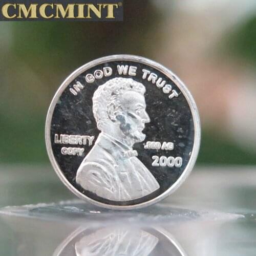 1 Gram Pure Silver Lincoln 2000 One Cent Round Coin A061