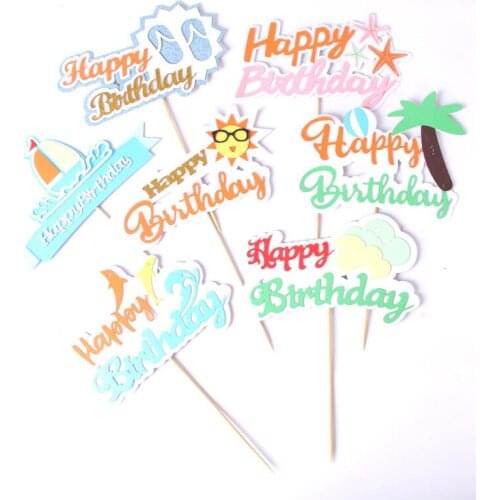 1pcs cake topper happy birthday logo personality DIY wedding memorial cake top hat boy girl happy birthday decoration supplies