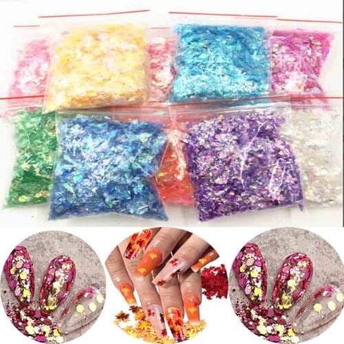 10g Nail Art Glitter Candy Color Flakes Irregular Manicure Nail Tips Decoration Sequins Paillette